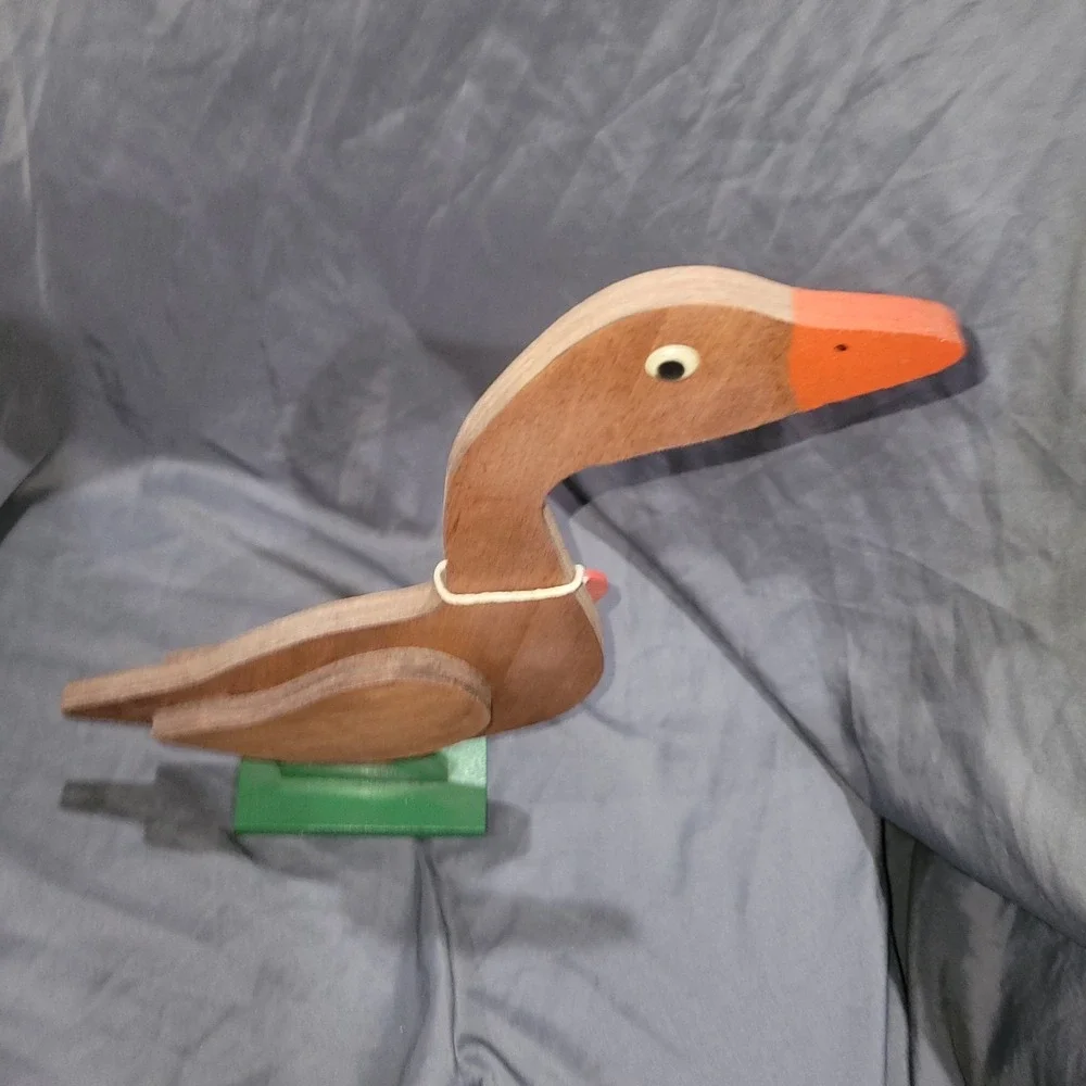 Vintage Handmade Wooden Ducks Geese MCM Cottagecore Farmhouse